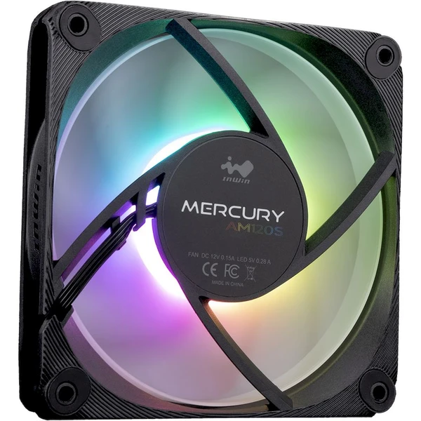 InWin Mercury AM120S ARGB 120mm čierny 3 pack - Ventilátory pre PC - Obrázok PKIJ000K01