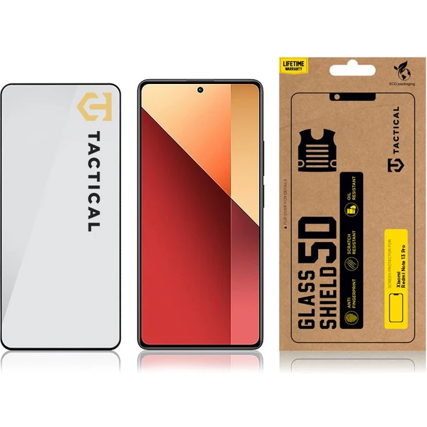 Tactical Glass Shield 5D sklo pre Xiaomi Redmi Note 13 Pro 4G/5G čierne - Ochranné fólie a sklo - Obrázok PL32000O01