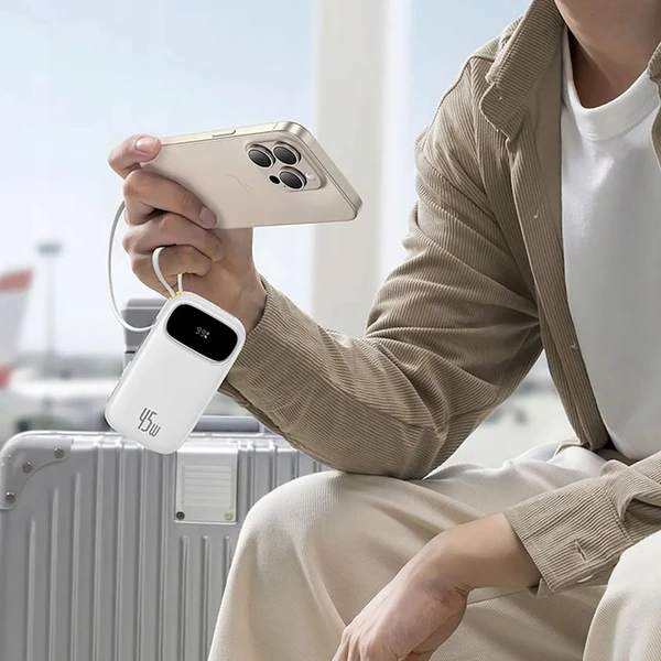 Baseus EnerFill FC31 Qpow 3 20000mAh powerbanka, 45W, s káblom USB-C a Lightning biela - Powerbanky - Obrázok PMBQ000K01