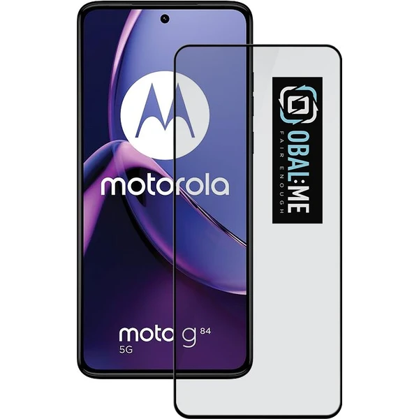 OBAL:ME 5D Tvrdené Sklo pre Motorola G84 čierne - Ochranné fólie a sklo - Hlavný obrázok