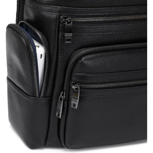 MyBalo Matterhorn kožený business batoh na notebook čierny - Batohy - Obrázok PO7E000K01