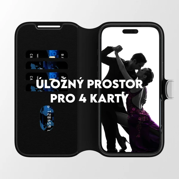 PanzerGlass® CARE Tango 2v1 Wallet púzdro s MagSafe Apple iPhone 17 Pro Max čierne - Puzdra - Obrázok POEH000K01