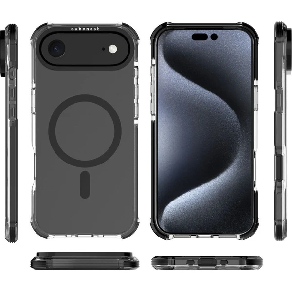 Cubenest MagPro Strong Guard MagSafe kryt iPhone Air čierny - Puzdra - Obrázok PRBK000K01