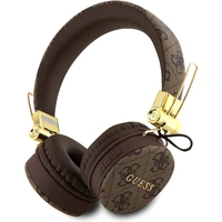 Guess PU Leather 4G Metal Logo BT5.3 Stereo Headphone hnedé - Slúchadlá