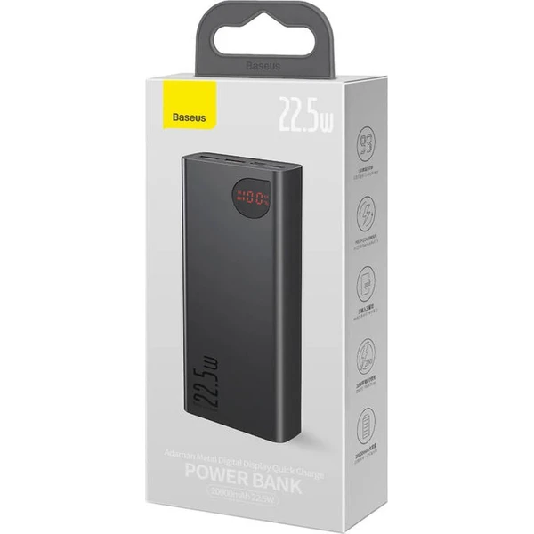 Baseus Adaman Metal 20000mAh, 22,5 W čierna - Powerbanky - Obrázok PTHL000K01