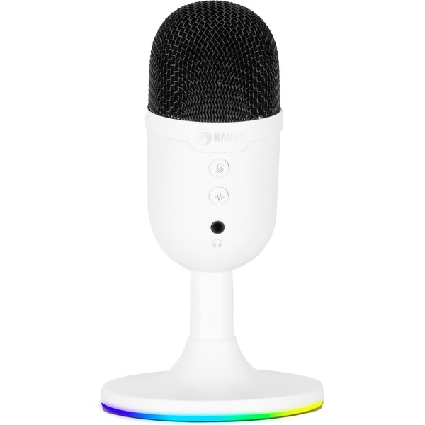 Marvo MIC-06 RGB streamovací mikrofón biely