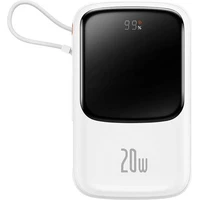Baseus Qpow Pro 10000mAh, 20W, s káblom Lightning biela - Powerbanky