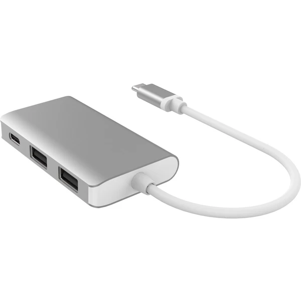 PremiumCord Prevodník USB3.1 typ C na HDMI + 2xUSB3.0 + PD nabíjanie strieborný - Dokovacie stanice - Obrázok PWH0000401