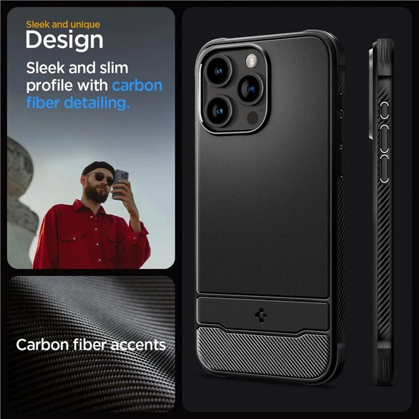 Spigen Rugged Armor MagFit iPhone 15 Pro Max matne čierny - Puzdra - Obrázok PWW8000601