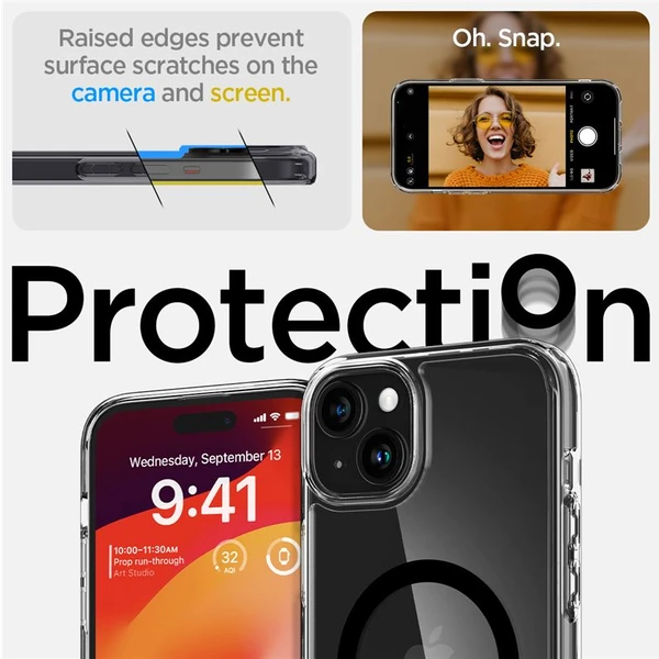 Spigen Ultra Hybrid MagFit kryt iPhone 15 čierny - Puzdra - Obrázok PXV8000601