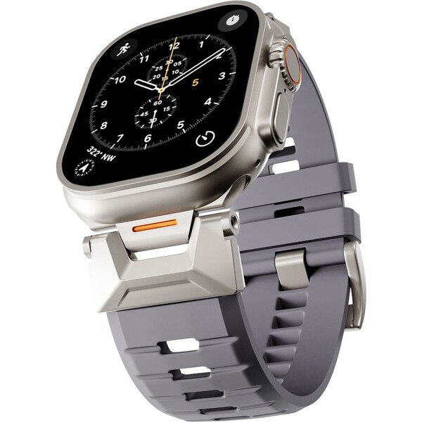 E-shop Epico Rubber Pro remienok s nerezovým zapínaním pre Apple Watch 49/46/45/44/42mm sivý