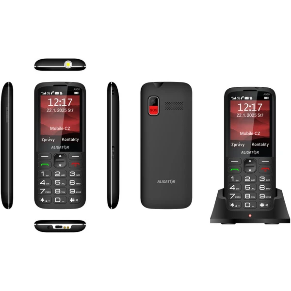 Aligator A930 GPS 4G Senior mobilný telefón s aplikáciou Záchranka (s nabíjacím stojanom) čierny - Mobilné telefóny - Obrázok Q02C000P01