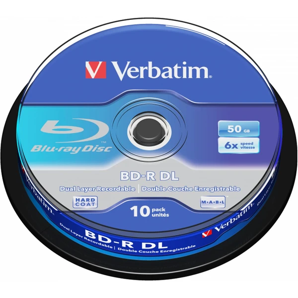 VERBATIM BD-R(10 ks) DualLayer/spindle/6X/50GB - Optické disky - Hlavný obrázok