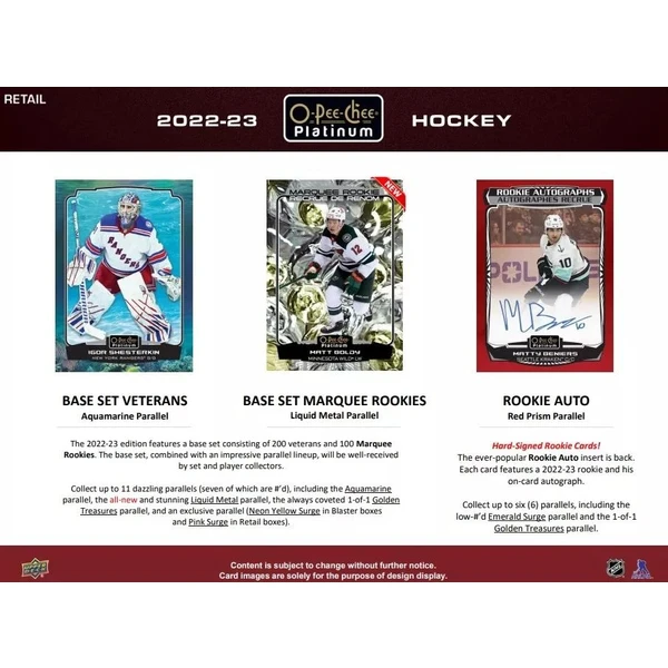 Hokejové karty Upper Deck O-Pee-Chee Platinum Hockey Blaster Box 2022-23 - Hokejové karty - Obrázok Q0M3000L01