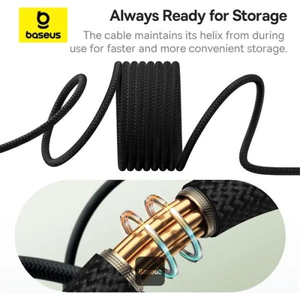 Baseus Tungsten Gold USB-C/USB-C magnetický napájací kábel 100W 1m čierny - Káble a redukcie - Obrázok Q12R000K01
