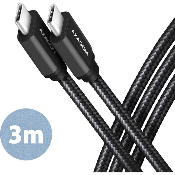 AXAGON BUCM3-CM30AB kábel USB-C - USB-C 3m čierny