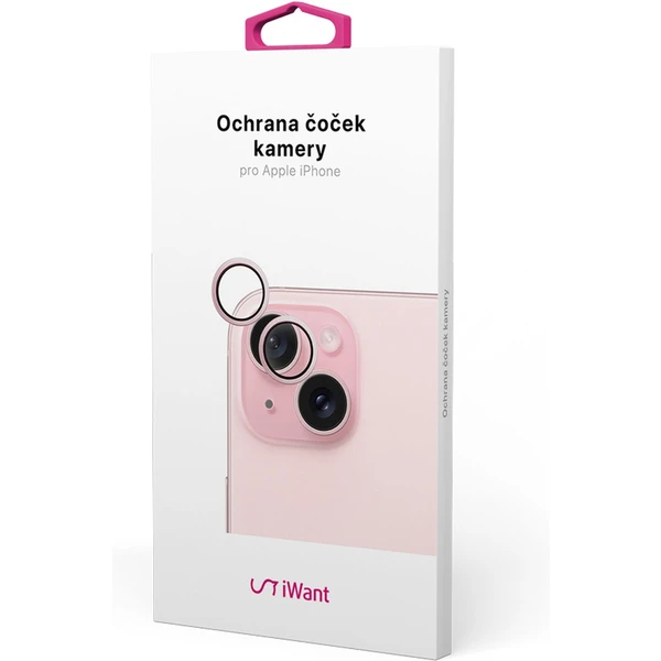 iWant ochrana šošoviek na kameru iPhone 15/15 Plus ružová - Ochranné fólie a sklo - Obrázok Q1P1000O01