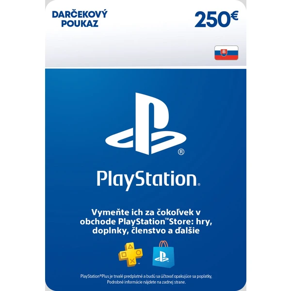PlayStation Store - Darčeková karta 250 € (pre SK účty) - Digitálne kredity - Hlavný obrázok