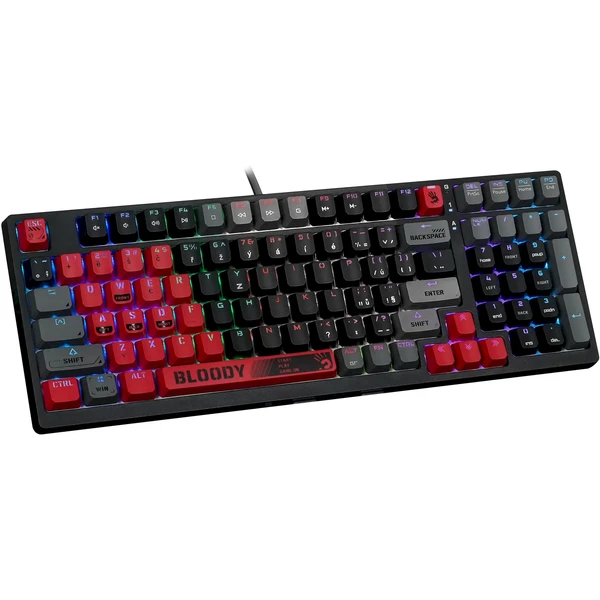 A4tech Bloody S98 Sports herná mechanická klávesnica (CZ/SK) čierno-červená - Klávesnice - Obrázok Q2C9000K01