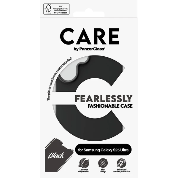 PanzerGlass® CARE kryt Samsung Galaxy S25 Ultra Fearlessly čierny - Puzdra - Obrázok Q2FC000J01