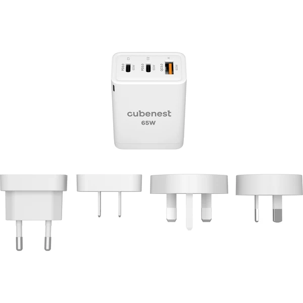 CubeNest S3D1 PD cestovný adaptér (65W) biely - Nabíjačky - Hlavný obrázok