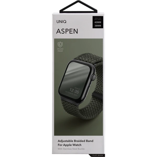 UNIQ Aspen Braided remienok Apple Watch 46/45/44/42mm zelený - Remienky - Obrázok Q2LP600301