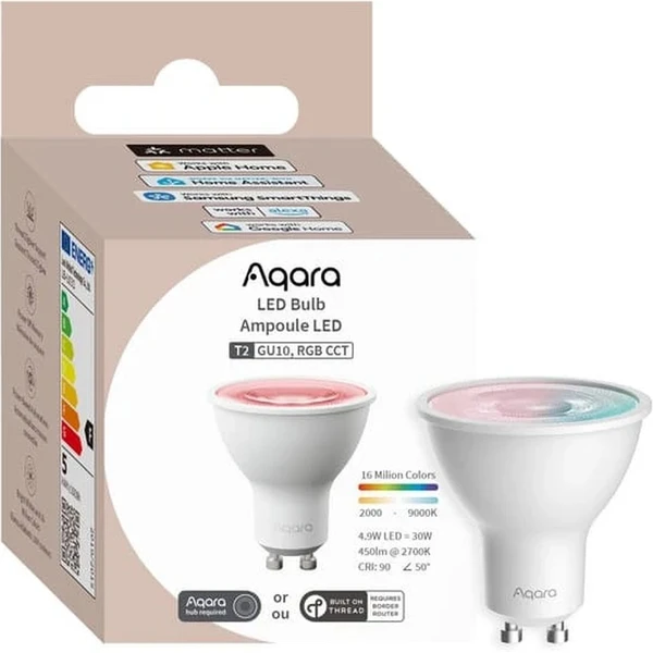 AQARA LED Bulb T2 (GU10, RGB CCT) (LB-L03D) Zigbee a Thread RGB + CCT LED žiarovka - Žiarovky - Obrázok Q2PD000N01