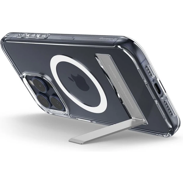 Spigen Caseology Capella kryt so stojanom s MagFit iPhone 15 Pro Max číry/biely - Puzdra - Obrázok Q2W4000L01