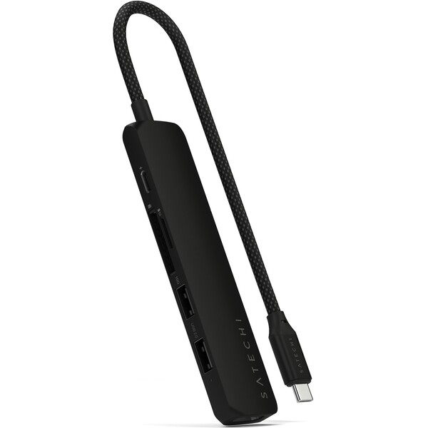 Satechi 6v1 USB-C Slim viacportový adaptér čierny