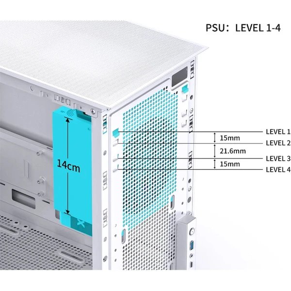 Jonsbo D31 MESH Screen biela - Počítačové skrine - Obrázok Q4VD000K01