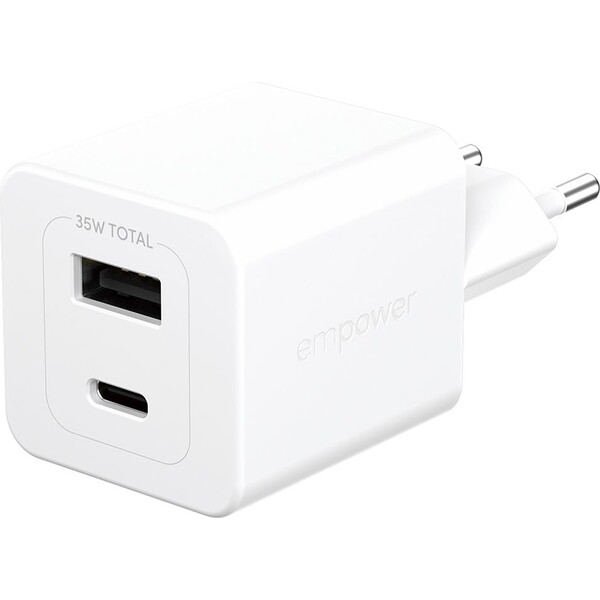 E-shop PanzerGlass® empower nabíjačka Turbo GaN (35 W) 1x USB-C + 1x USB-A, biela