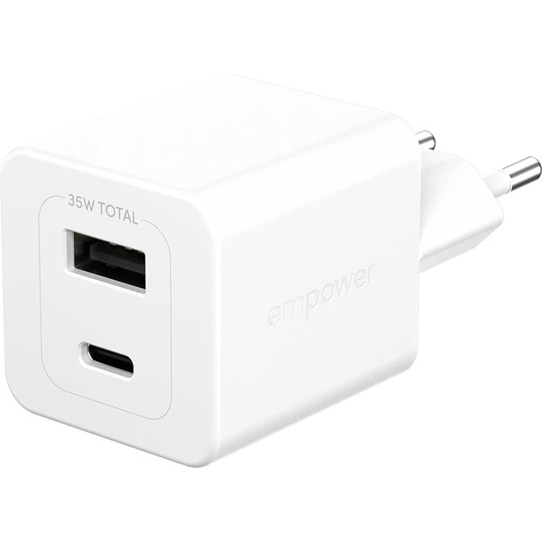 PanzerGlass® empower nabíjačka Turbo GaN (35 W) 1x USB-C + 1x USB-A, biela - Nabíjačky - Hlavný obrázok