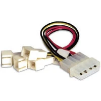 Akasa redukcia 4-pin PSU molex na 4x 3-pin fan - Káble a redukcie