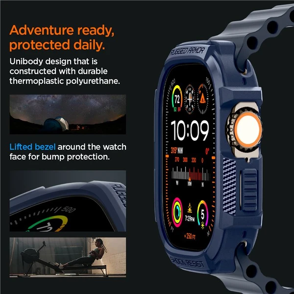 Spigen Rugged Armor kryt Apple Watch Ultra 3/2/1 (49mm) modrý - Puzdra - Obrázok Q5A1000P01
