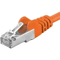 Premiumcord Patch kábel CAT 6a S-FTP RJ45-RJ45 AWG 26/7 1m oranžový - Káble