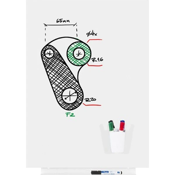 Rocada Skin 6419R magnetická tabuľa biela - Magnetické tabule - Obrázok Q5EN000K01
