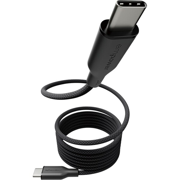 E-shop PanzerGlass USB-C/USB-C magnetický napájací kábel 240W 1,5m čierny