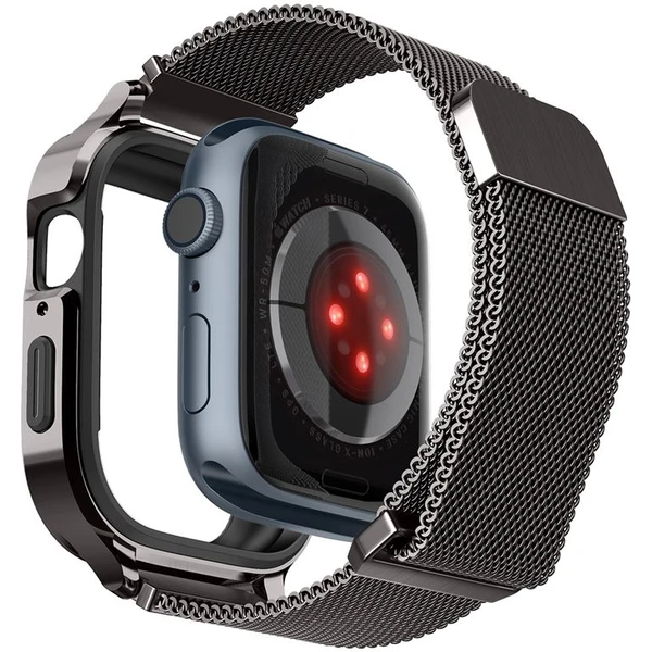 Spigen Metal Fit Pro remienok s puzdrom Apple Watch 9/8/7 (45mm) grafitový - Remienky - Obrázok Q7D5000L01