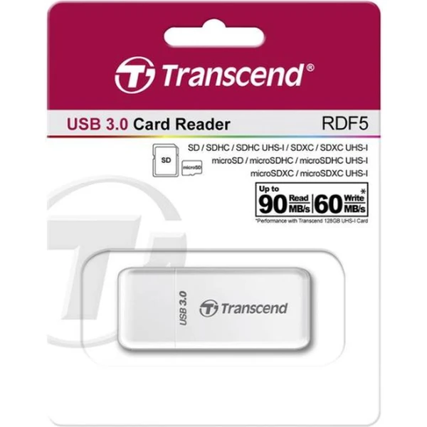 Transcend RDF5 čítačka pamäťových kariet biela - Čítačky pamäťových kariet - Obrázok Q8B9500301