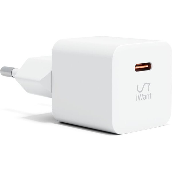 E-shop iWant USB-C PD MINI II sieťová nabíjačka s rýchlonabíjaním 20W biela