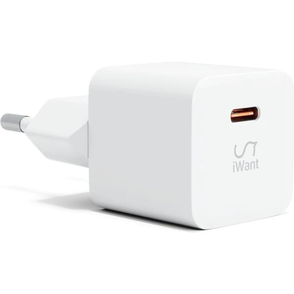 iWant USB-C PD MINI II sieťová nabíjačka s rýchlonabíjaním 20W biela - Nabíjačky - Hlavný obrázok
