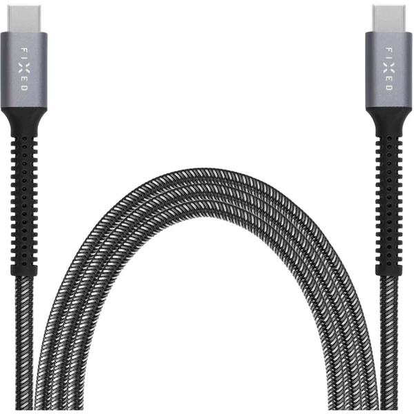 FIXED Armor USB-C/USB-C napájací kábel 240W 1,2m sivý - Káble a redukcie - Obrázok Q8I1000O01