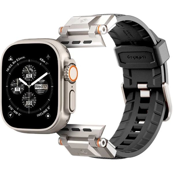 Spigen DuraPro Armor remienok Apple Watch Ultra 49/46/45/44/42mm strieborný/čierny - Remienky - Obrázok Q8N5000701