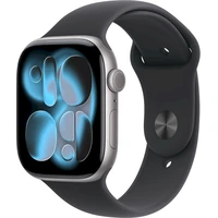 Apple Watch Series 11 Cellular (42mm) Vesmírne šedý hliník s čiernym športovým remienkom M/L - Inteligentné hodinky