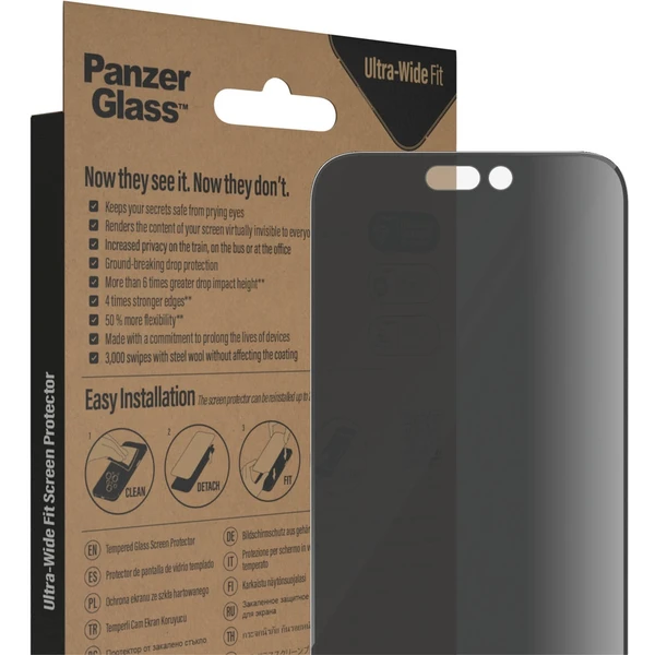 PanzerGlass™ Ultra-Wide Fit Privacy Apple iPhone 14 Pro Max - Ochranné fólie a sklo - Obrázok Q8S1G00101
