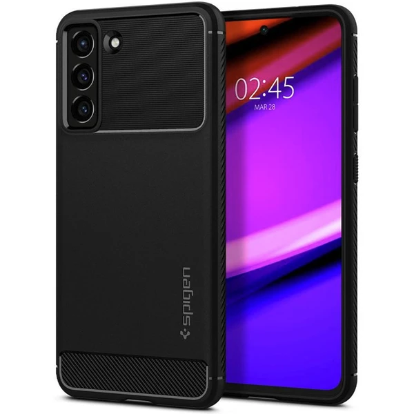 Spigen Rugged Armor kryt Samsung Galaxy S21 FE 5G čierny - Puzdra - Hlavný obrázok