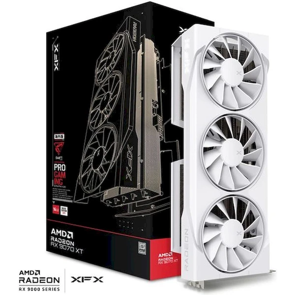 XFX Swift AMD Radeon RX 9070 XT 16GB GDDR6, triple fan, biela - Grafické karty - Obrázok Q9LE000L01