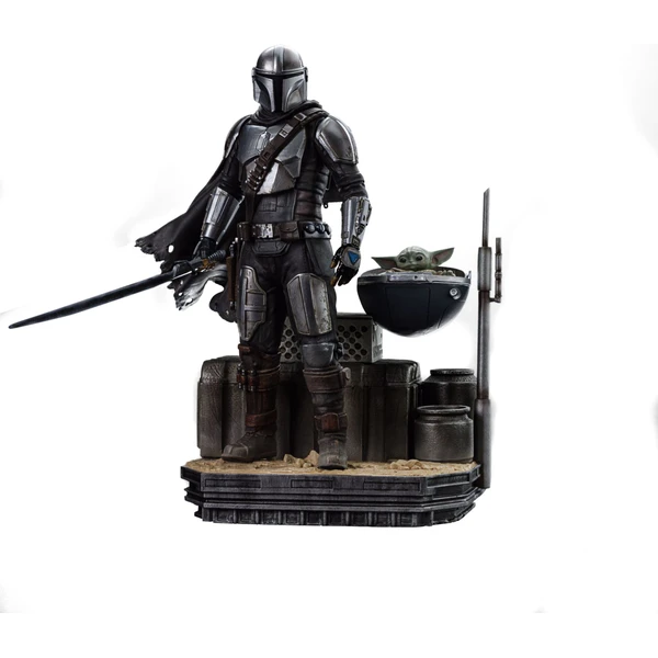 Soška Iron Studios Art Scale 1/10 SW: Mandalorian - Din Djarin a Grogu 21,3 cm - Sochy a sošky - Hlavný obrázok
