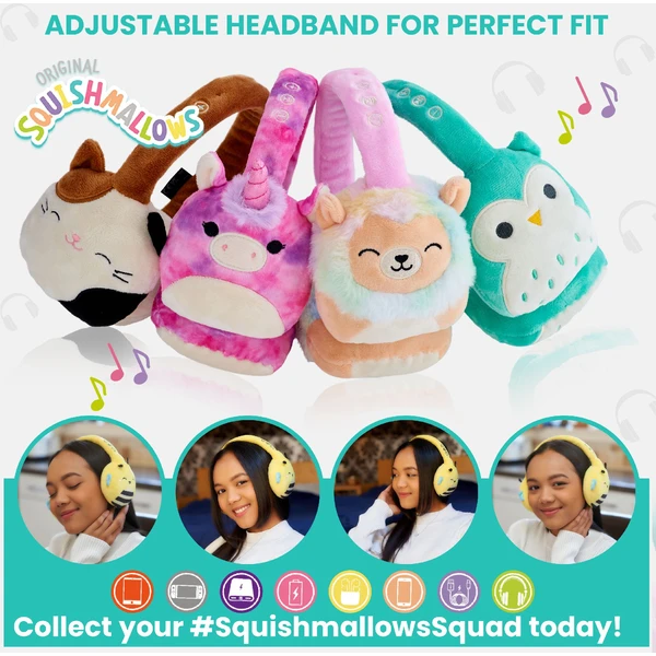Lazerbuilt bezdrôtové slúchadlá Squishmallows - Sunny (plyšové) - Slúchadlá - Obrázok QABG000K01