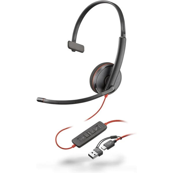 Poly Blackwire 3210 Headset + USB-C/A adaptér - Slúchadlá - Hlavný obrázok